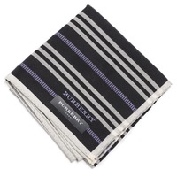 【新品】 薄手 ハンカチ ボーダー  バーバリー 72076 BURBERRY ブラック メンズ