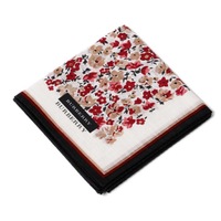 【新品】 薄手 ハンカチ 花柄  バーバリー 70383 BURBERRY ネイビー レディース