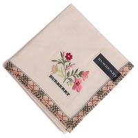 【新品】 薄手 ハンカチ 花柄  バーバリー 72276 BURBERRY ベージュ メンズ
