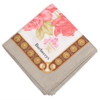 【新品】 薄手 ハンカチ 花柄  バーバリーズ 72315 Burberrys ホワイト メンズ