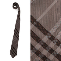 【新品】チェックネクタイ バーバリーロンドン 全長144×剣先7cm キャメル系 y-000469 メンズ