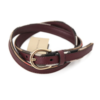 【新品】チェックベルト バーバリー サイズ85 レッド系 y-000501 メンズ