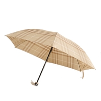 【新品】バーバリー　折りたたみチェックカサ　35210　ベージュ　急な雨に備えよう