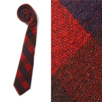 【新品】バーバリーブラックレーベル チェックネクタイ 36410 レッド＆ブラウン＆パープル系 メンズ 