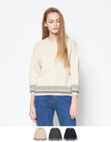 ウール混ジャガードニットプルオーバー【メール便可／90】