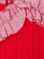 ギンガムフリルニット/RED