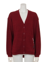 コビニャータックドレープカーディガン/ボルドー