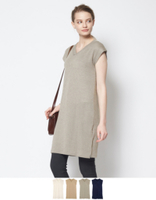 サマーニットソーVネックワンピース【メール便可／100】