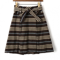 スカート（ボーダー） 36 バーバリーブルーレーベル 56917 BURBERRY BLUE LABEL ダークブラウン系 レディース