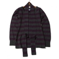 ストール付クルーネックボーダーカットソー 38 バーバリーブルーレーベル 66996 BURBERRY BLUE LABEL グレー レディース