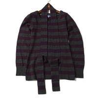 ストール付クルーネックボーダーカットソー 38 バーバリーブルーレーベル 66996 BURBERRY BLUE LABEL グレー レディース