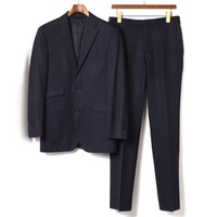 ストライプノッチドラペルテーラードジャケットスーツ 38R バーバリーブラックレーベル 71024 BURBERRY BLACK LABEL ネイビー メンズ