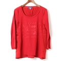 スパンコールロゴフレアカットソー 38 バーバリーブルーレーベル 01000562 BURBERRY BLUE LABEL レッド レディース