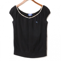 チェック切替半袖カットソー 38 バーバリーブルーレーベル 76698 BURBERRY BLUE LABEL ブラック レディース