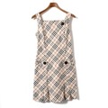チェック柄ジャンバースカート ベージュ 38 バーバリーブルーレーベル 69740 BURBERRY BLUE LABEL ベージュ レディース