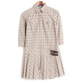 チェック柄長袖ワンピース 36 バーバリーブルーレーベル 67037 BURBERRY BLUE LABEL ベージュ レディース