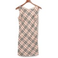 ノースリーブチェックワンピース 36 バーバリーブルーレーベル 74032 BURBERRY BLUE LABEL ベージュ レディース