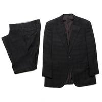 ノッチドラペルシャドーチェックテーラードシングルジャケットスーツ　ブラック AB5 バーバリーロンドン 66194 BURBERRY LONDON ブラック メンズ