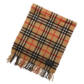 バーバリーズ チェックマフラー 31480 茶系 上質なカシミア素材