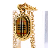 バーバリーズ 英国チェックラウンドネックレス ゴールド系 レディース セレブ系ファッション 24016