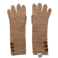 バーバリーブルーレーベル ボタン付きニット手袋 茶系 リッチなボタンがおしゃれ 32987