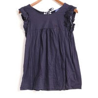 フリル装飾ノースリーブカットソー 38 バーバリーブルーレーベル 76300 BURBERRY BLUE LABEL ネイビー レディース