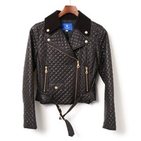 ブルーレーベル クレストブリッジ コーデュロイ切替キルティングダブルライダースジャケット 38 71498 BLUE LABEL CRESTBRIDGE ブラック レディース