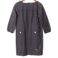 ブルーレーベルクレストブリッジ ストライプノーカラーワンピース 38 br01001538 BLUE LABEL CRESTBRIDGE ネイビー レディース