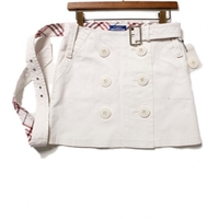 ベルトボタン装飾ミニスカート 36 バーバリーブルーレーベル 67249 BURBERRY BLUE LABEL ホワイト レディース