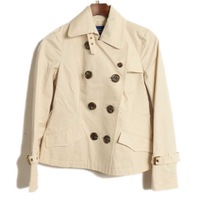 ベルト付ショートトレンチコート 38 バーバリーブルーレーベル 70763 BURBERRY BLUE LABEL ベージュ レディース