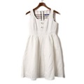 ボタン　ノースリーブワンピース ホワイト 38 バーバリーブルーレーベル 69729 BURBERRY BLUE LABEL ホワイト レディース