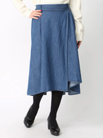 [GIORDANO]ひざ丈ラップアシンメトリースカート