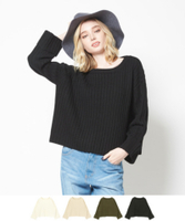 リブニットプルオーバー