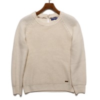 リブ切替クルーネックニットセーター 38 バーバリーブルーレーベル 65303 BURBERRY BLUE LABEL ホワイト レディース
