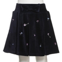 【50%OFF】リボンつきお花刺しゅう入りプリーツスカパン