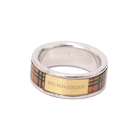リング 11、幅0.5cm バーバリー 44159 ベージュ系 メンズ 英国チェック柄で手元にアクセントを