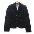 ワイドラペルギャザーデザインテーラードジャケット 36 バーバリーブルーレーベル 65032 BURBERRY BLUE LABEL ブラック レディース