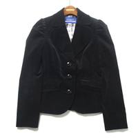 ワイドラペルギャザーデザインテーラードジャケット 36 バーバリーブルーレーベル 65032 BURBERRY BLUE LABEL ブラック レディース