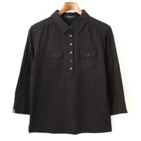 七分袖ポロシャツ 5 バーバリーロンドン 60607 BURBERRY LONDON ブラック系 レディース