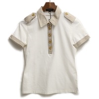 素材切替半袖プルオーバーミリタリーシャツ 2 バーバリーロンドン 71105 BURBERRY LONDON ホワイト レディース