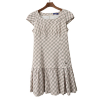 半袖チェック柄ワンピ 36 バーバリーブルーレーベル 49753 BURBERRY BLUE LABEL ベージュ系 レディース