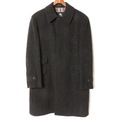 裏地チェックウールステンカラーコート M バーバリーブラックレーベル br01002082 BURBERRY BLACK LABEL グレー メンズ