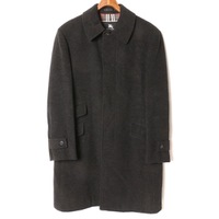 裏地チェックウールステンカラーコート M バーバリーブラックレーベル br01002082 BURBERRY BLACK LABEL グレー メンズ