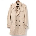 裏地チェックウエストベルトトレンチコート M バーバリーブラックレーベル 76540 BURBERRY BLACK LABEL ベージュ メンズ