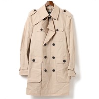 裏地チェックウエストベルトトレンチコート M バーバリーブラックレーベル 76540 BURBERRY BLACK LABEL ベージュ メンズ