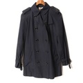 裏地チェックショートトレンチコート 38 バーバリーロンドン br01001458 BURBERRY LONDON ネイビー レディース