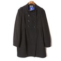 ハイネックダブルブレストウールロングコート 36 バーバリーブルーレーベル br01001029 BURBERRY BLUE LABEL グレー レディース