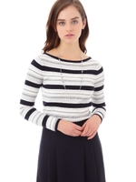 ランダムボーダーニット/ラベンダー(080)