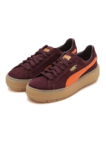 【PUMA】スウェード プラットフォーム トレース ブロック ウィメンズ/WINE