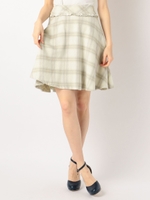 ドーリーシャギーチェックフレアスカート/シロ